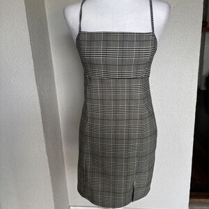 NWT Garage Y2K Style Black And White Plaid Bodycon Dress Size XS (MSRP $40)